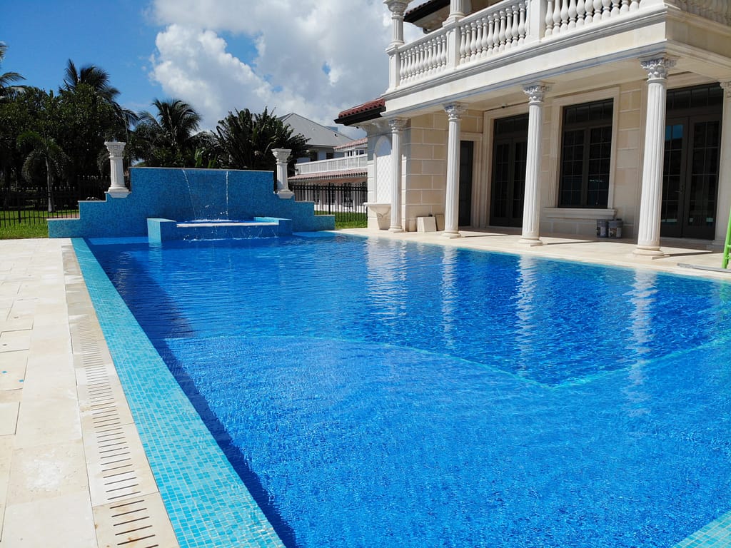 Pool Resurfacing - Florida Stucco GEM Azure Blue - Pools Finishing Inc.