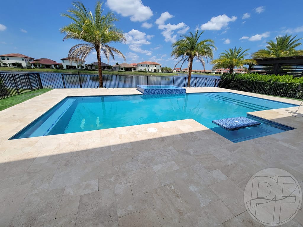 Travertine Marble Deck & Pool Remodel