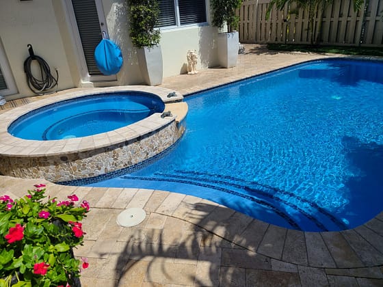 Pool Resurfacing - Florida Stucco GEM Azure Blue - Pools Finishing Inc.