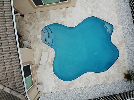 Pool & Deck Remodel Birdseye View Finished - Pools Finishing Inc