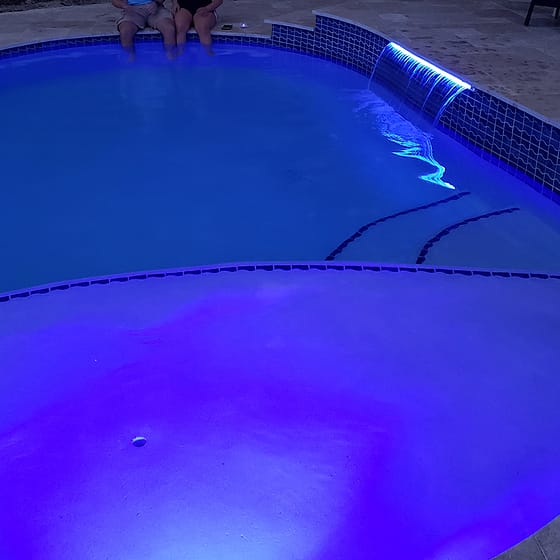 Sheer Waterfall with LED Lighting